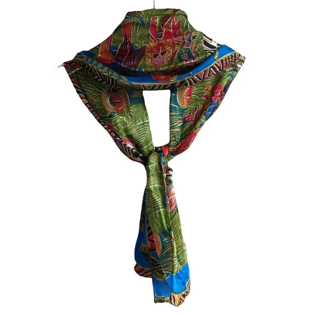 Printed Rectangular Scarf Animals Safari Galapagos Academia Preppy Travel